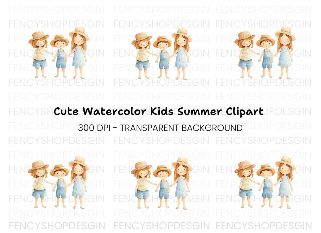 Kids Summer Beach Vacation Clipart Bundle