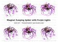 Jumping Spider with Purple Lights Clipart Bundle