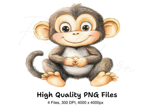 Adorable Monkey Clipart Bundle