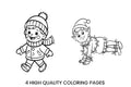 Christmas Elf Tangled in Lights Coloring Books