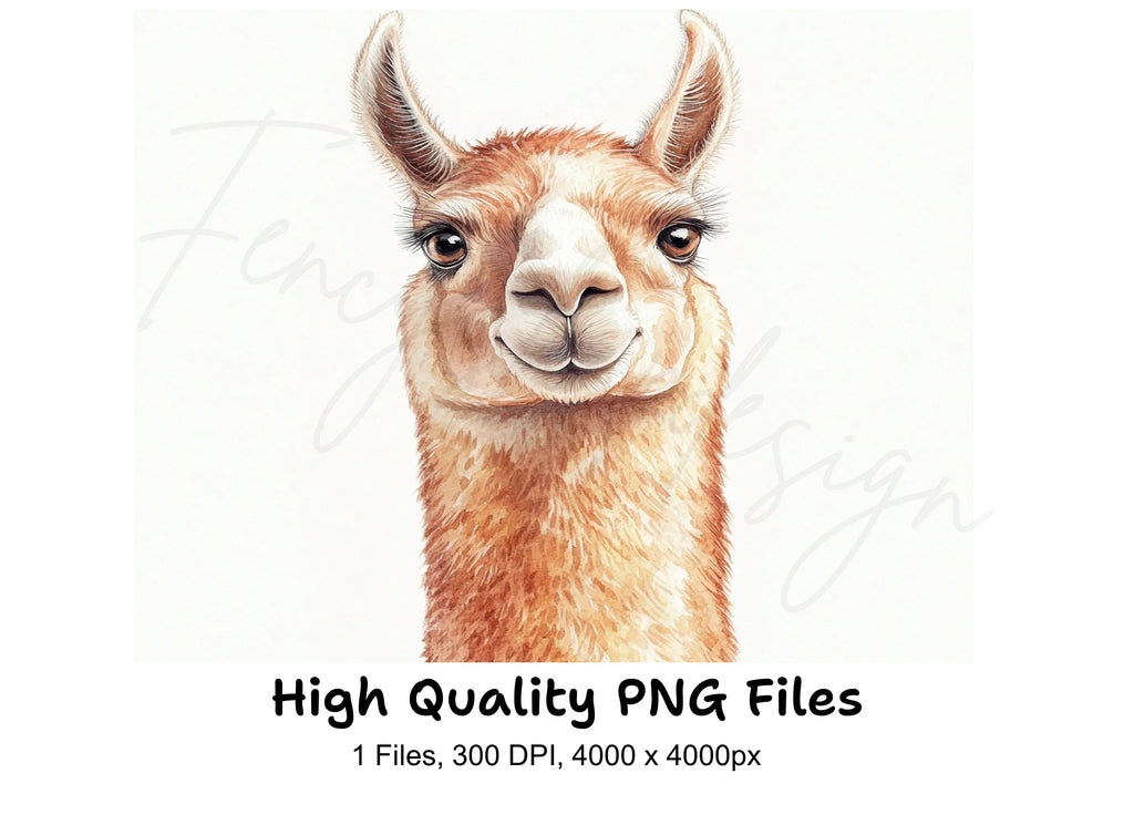 Smiling Llama Head Clipart Bundle