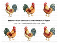 Vibrant Rooster Clipart Bundle