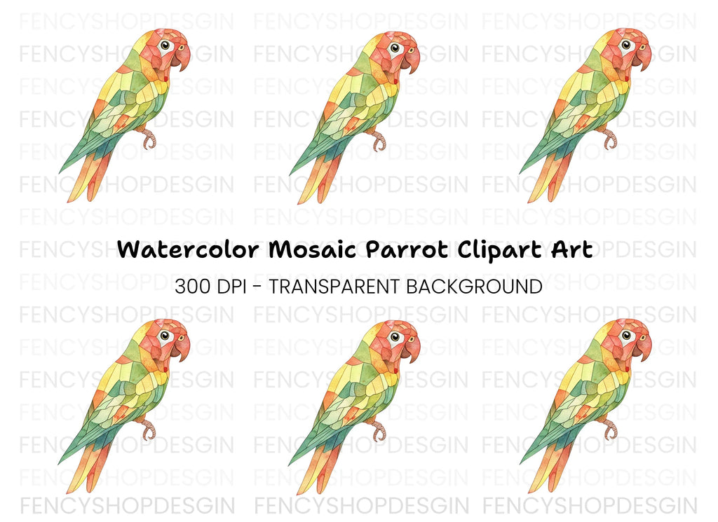 Geometric Parrot Clipart Bundle