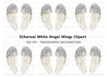 Sparkling White Angel Wings Clipart Bundle