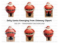 Santa Claus Stuck in Chimney Clipart Bundle