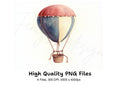 Vintage Hot Air Balloon Illustrations Clipart Bundle