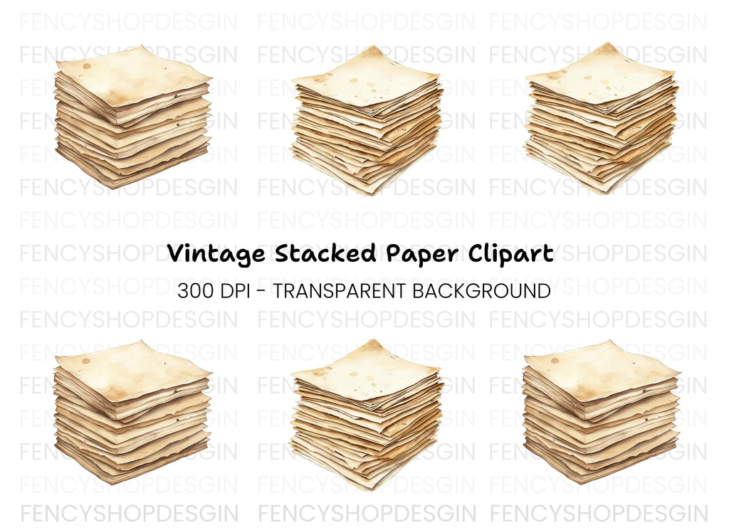 Vintage Stacked Clipart Bundle