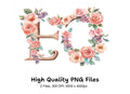 Floral Alphabet Clipart Bundle