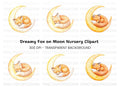 Sleeping Fox on Moon Clipart Bundle