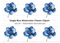 Vibrant Blue Anemone Flower Clipart Bundle