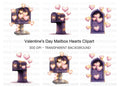 Valentine Mailbox Hearts Clipart Bundle