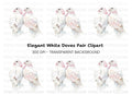 Pair of White Doves Clipart Bundle