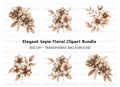 Vintage Brown Flower Clipart Bundle