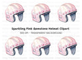 Stylish Pink Helmet with Jewels Clipart Bundle
