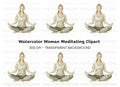 Woman Meditating Clipart Bundle