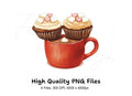 Valentine's Day Cupcake Hot Cocoa Clipart Bundle