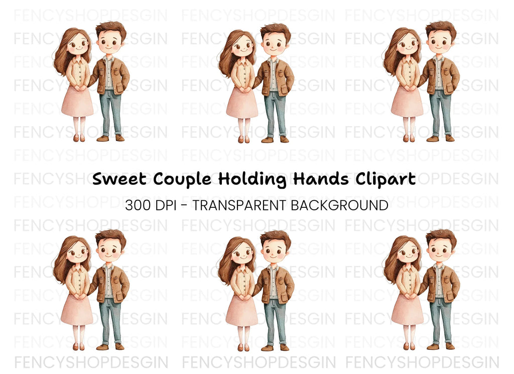 Valentine's Day Cute Couple Clipart Bundle