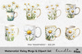 Daisy Mugs Clipart Bundle