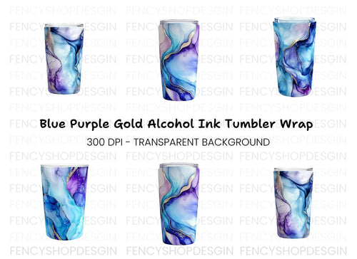 Alcohol Ink Tumbler Clipart Bundle