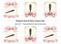 Elegant Quill and Pink Bow Clipart Bundle
