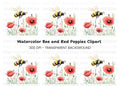 Bumblebee and Poppy Field Clipart Bundle