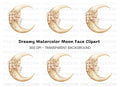 Moon Sleeping Face Clipart Bundle