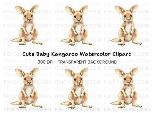 Adorable Baby Kangaroo Clipart Bundle