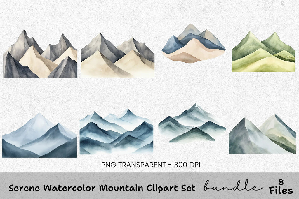 Serene Mountain Clipart Bundle