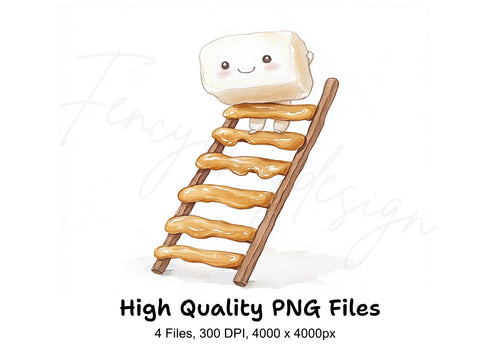 Adorable Marshmallow Ladder Clipart Bundle