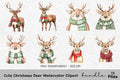 Cute Christmas Deer Clipart Bundle