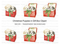 Puppies in Gift Box Clipart Bundle