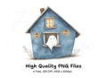 Cute Ghost Haunted House Clipart Bundle