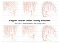 Cherry Blossom Dancers Clipart Bundle