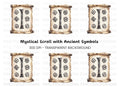 Mystical Scroll with Runic Symbols Clipart Bundle
