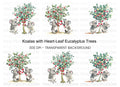 Koalas Decorating Heart Tree Clipart Bundle