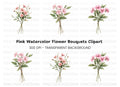 Pink Floral Bouquet Clipart Bundle