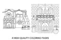 Cozy Christmas Fireplace Coloring Books