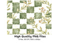 Gingham Floral Patterns Clipart Bundle