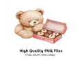 Cute Teddy Bear with Chocolate Box Clipart Bundle
