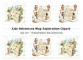 Kids Adventure Map Clipart Bundle