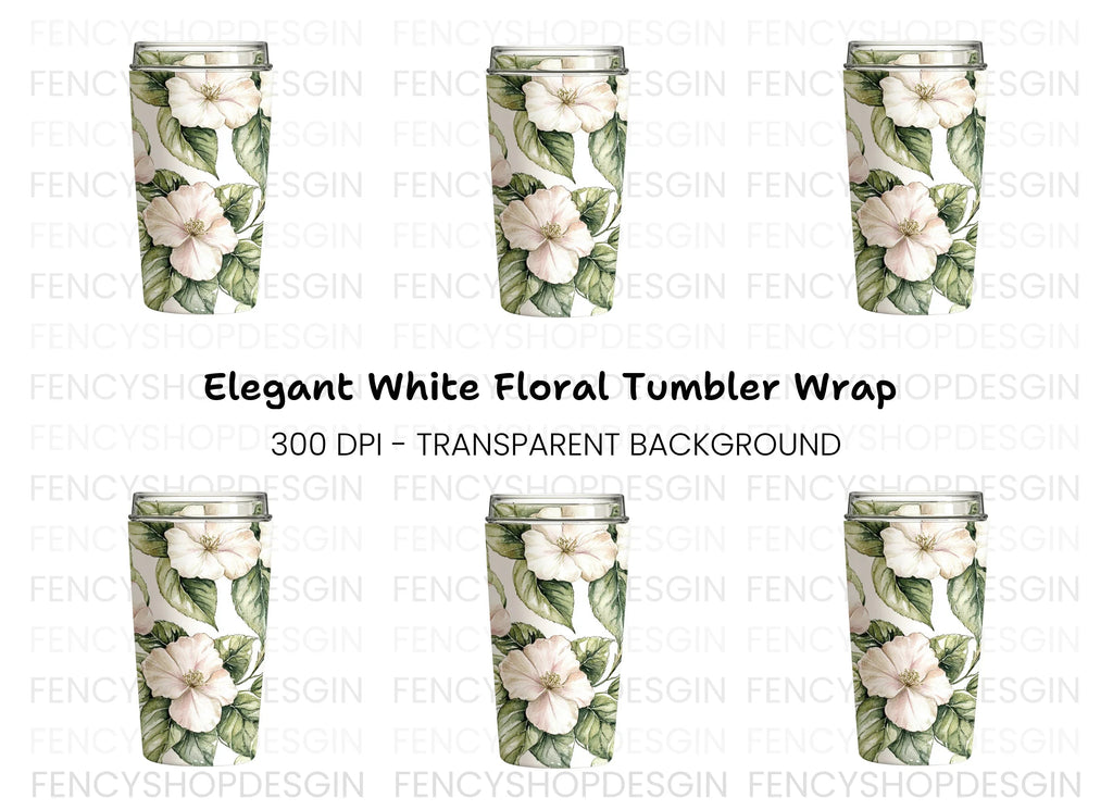 Elegant Floral Tumbler Clipart Bundle