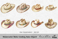 Boho Cowboy Hats Clipart Bundle