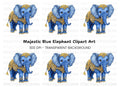 Cute Baby Blue Elephant Clipart Bundle