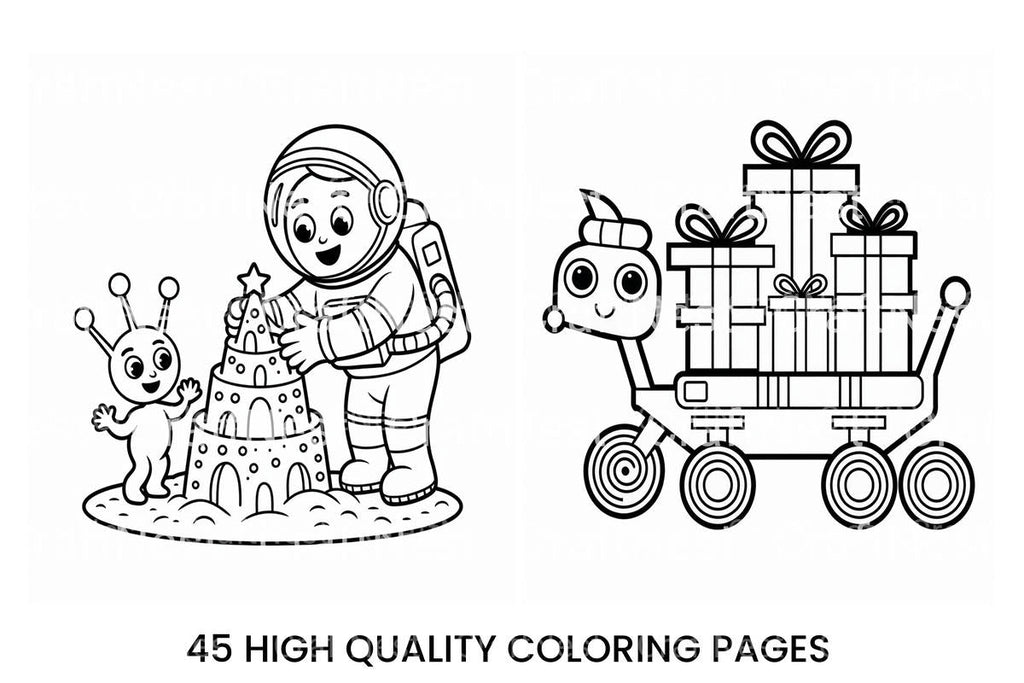 Christmas Astronauts Fun Coloring Books