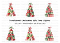 Christmas Gift Box Trees Clipart Bundle
