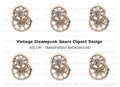 Rustic Interlocking Gears Clipart Bundle