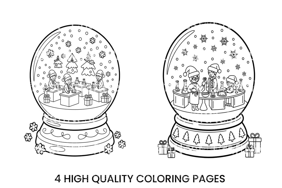 Christmas Science Snow Globe Coloring Books