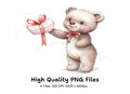 Sweet Teddy Bear Holding Heart Clipart Bundle