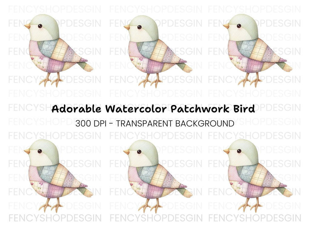 Quilted Bird Clipart Bundle