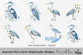 Graceful Blue Heron Designs Clipart Bundle